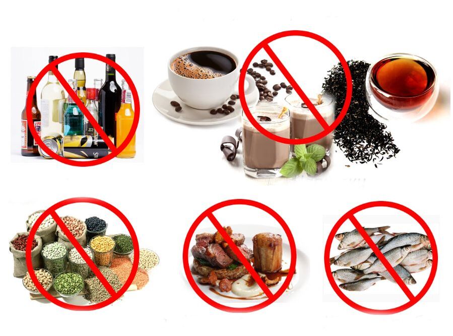 alimentos prohibidos para a gota