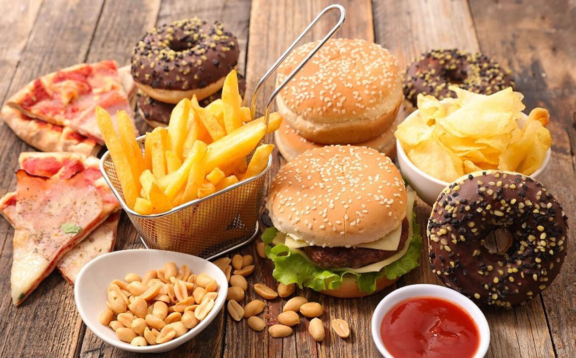 Na dieta xaponesa, os doces e a comida rápida están prohibidos.